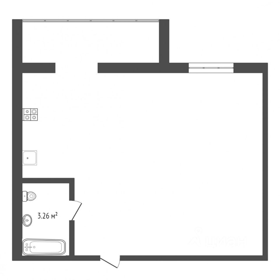 Планировка этой квартиры по данным Циан