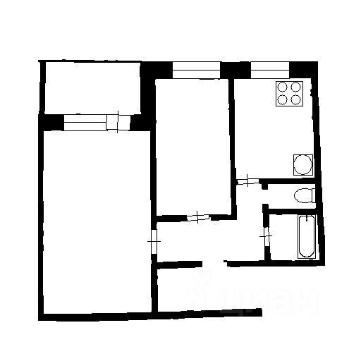 Планировка этой квартиры по данным Циан