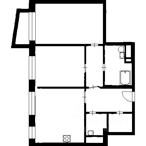Планировка этой квартиры по данным Циан