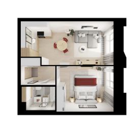 1-комн.кв., 43 м², этаж 2