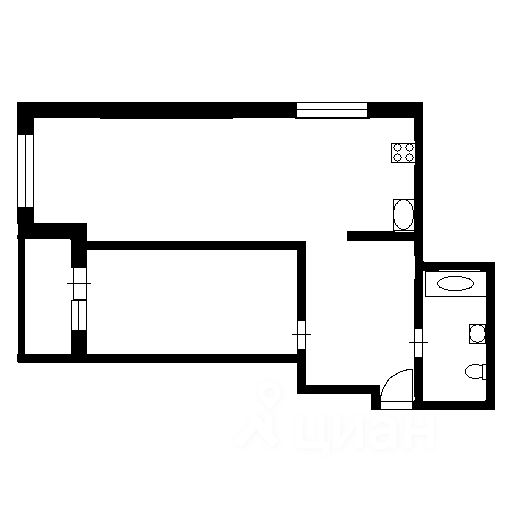 Планировка этой квартиры по данным Циан