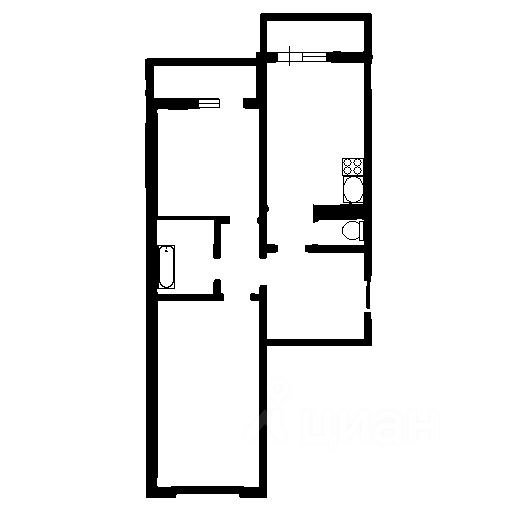 Планировка этой квартиры по данным Циан