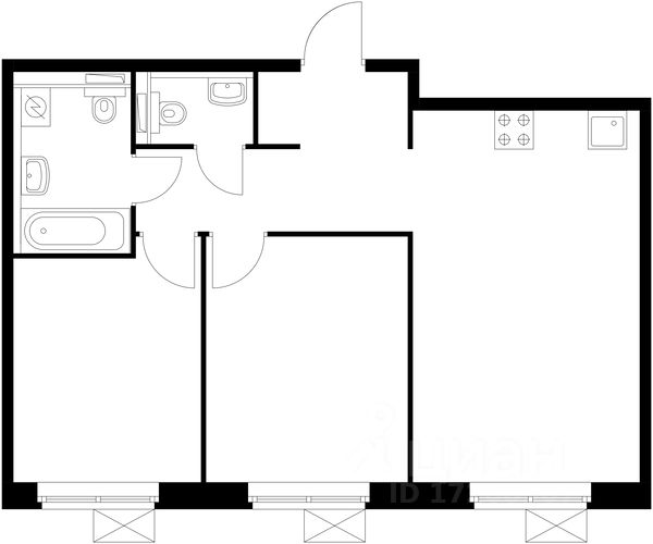 Планировка этой квартиры по данным Циан