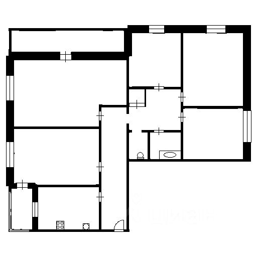 Планировка этой квартиры по данным Циан