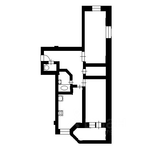 Планировка этой квартиры по данным Циан