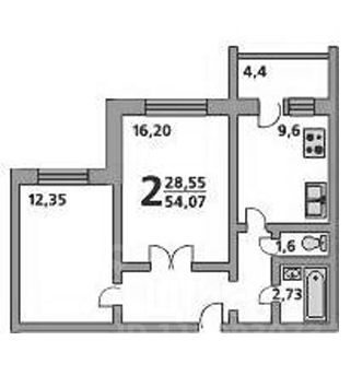 Планировка этой квартиры по данным Циан