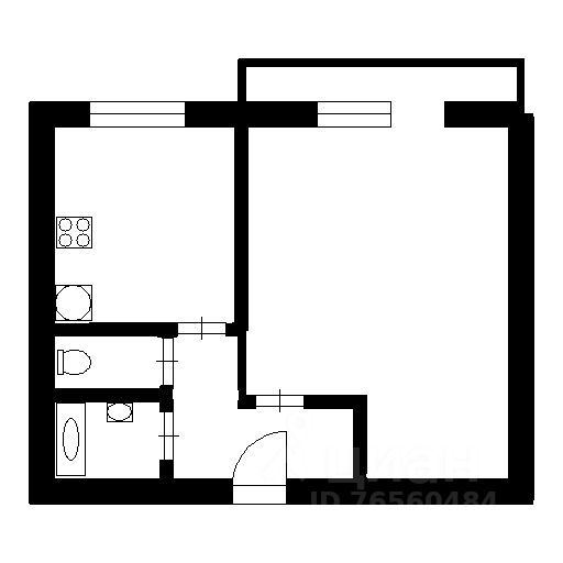 Планировка этой квартиры по данным Циан