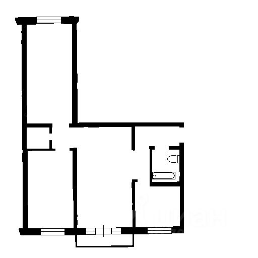 Планировка этой квартиры по данным Циан