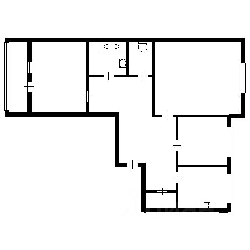Планировка этой квартиры по данным Циан