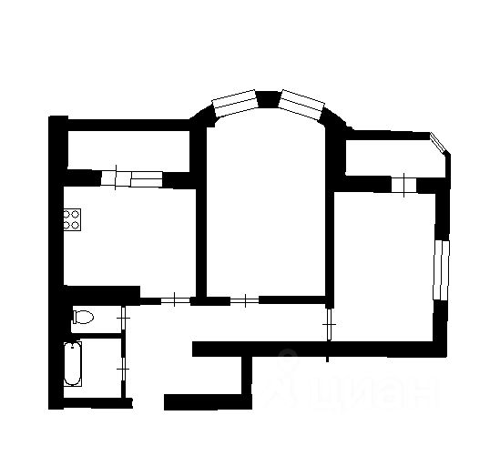 Планировка этой квартиры по данным Циан