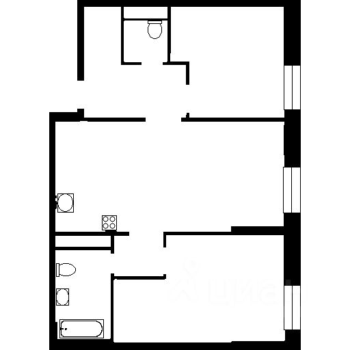 Планировка этой квартиры по данным Циан