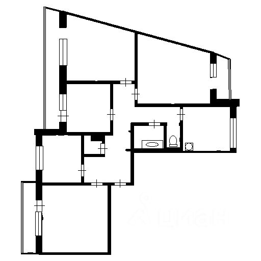 Планировка этой квартиры по данным Циан