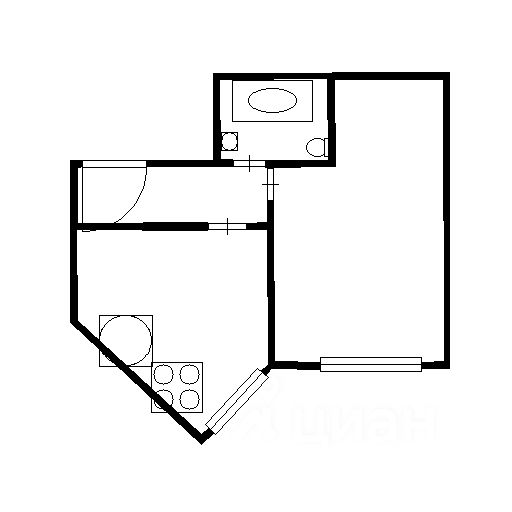 Планировка этой квартиры по данным Циан