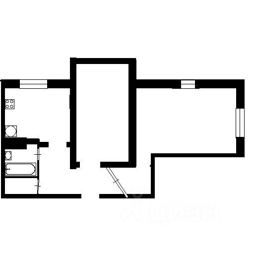 Планировка этой квартиры по данным Циан