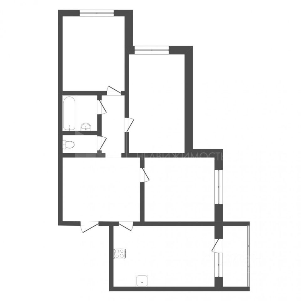 Планировка этой квартиры по данным Циан