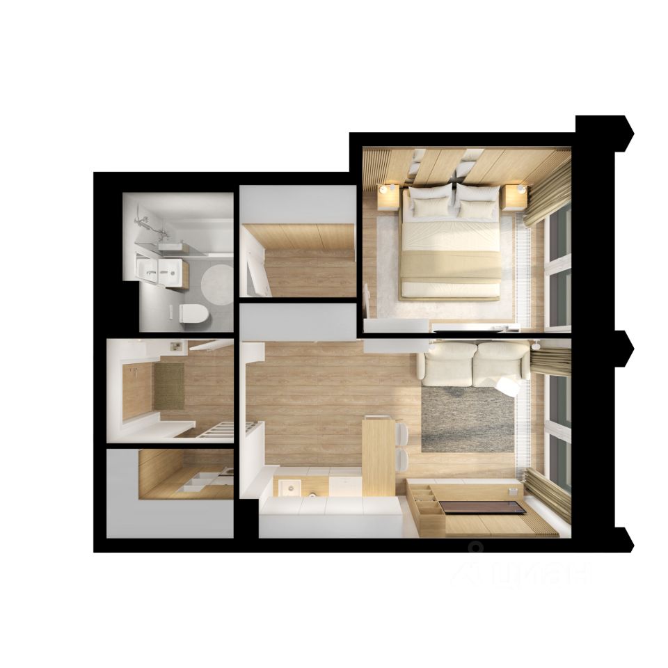 1-комн.кв., 38,9 м², 3/24 этаж