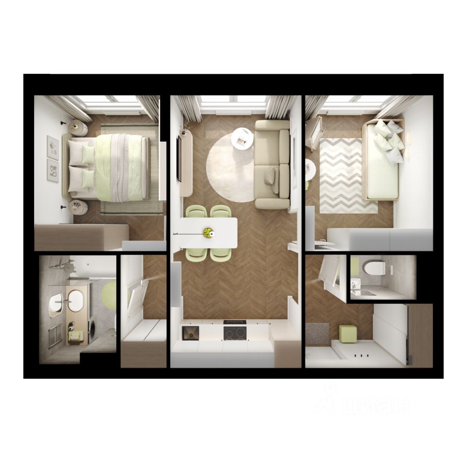 2-комн.кв., 51,3 м², 11/25 этаж