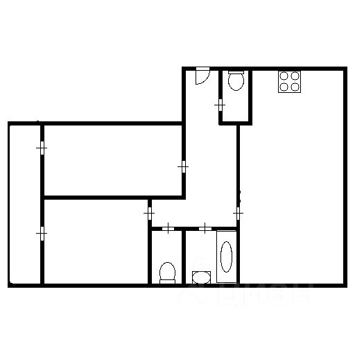 Планировка этой квартиры по данным Циан