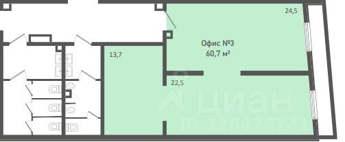 Помещение в подвале, 61 м², Прикубанский