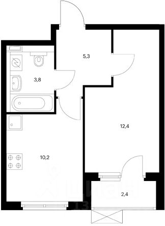 Планировка этой квартиры по данным Циан