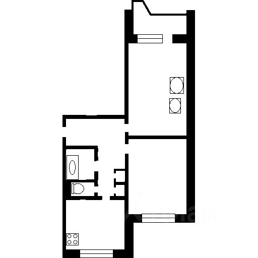 Планировка этой квартиры по данным Циан