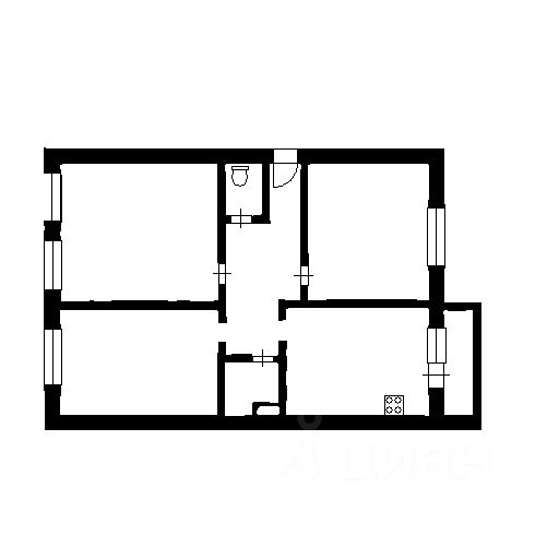 Планировка этой квартиры по данным Циан