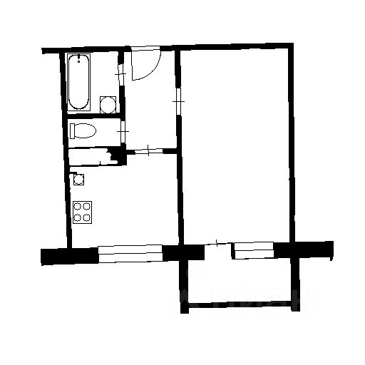 Планировка этой квартиры по данным Циан