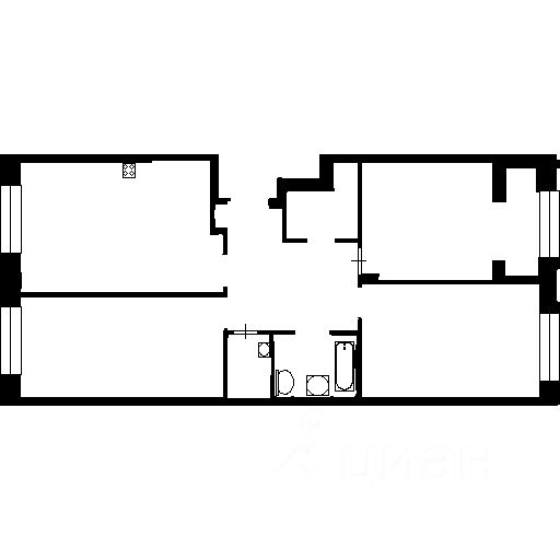 Планировка этой квартиры по данным Циан