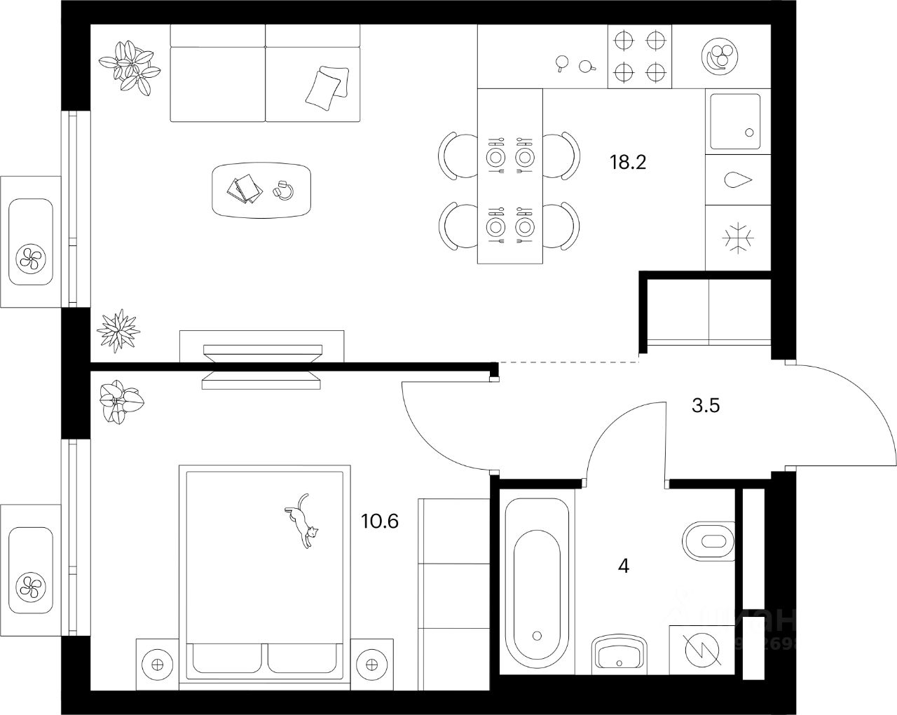 1-комн.кв., 36,3 м², 25/25 этаж