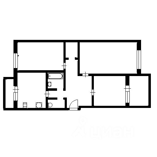 Планировка этой квартиры по данным Циан