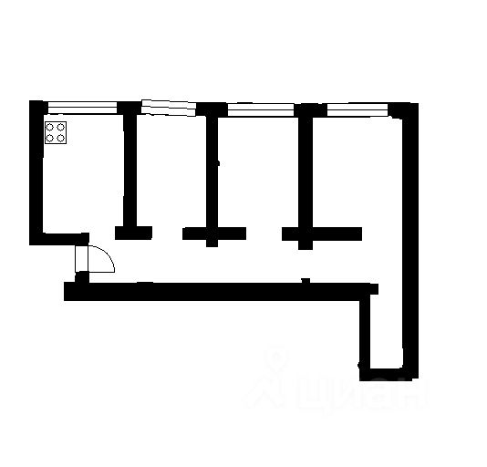 Планировка этой квартиры по данным Циан