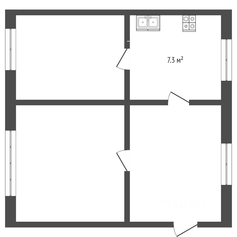 Планировка этой квартиры по данным Циан