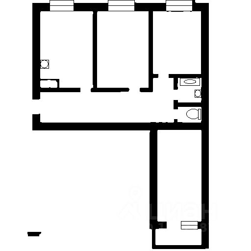 Планировка этой квартиры по данным Циан
