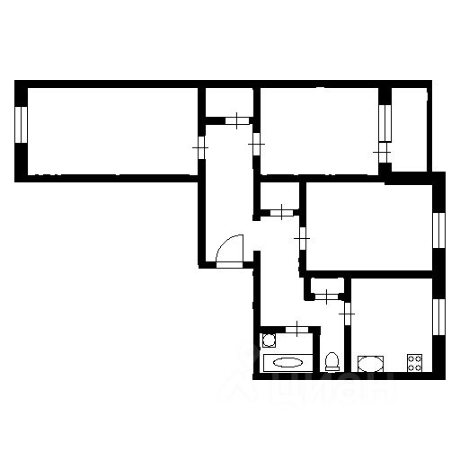 Планировка этой квартиры по данным Циан