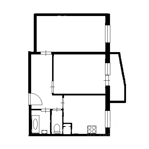 Планировка этой квартиры по данным Циан