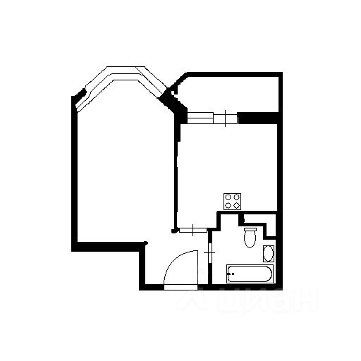 Планировка этой квартиры по данным Циан