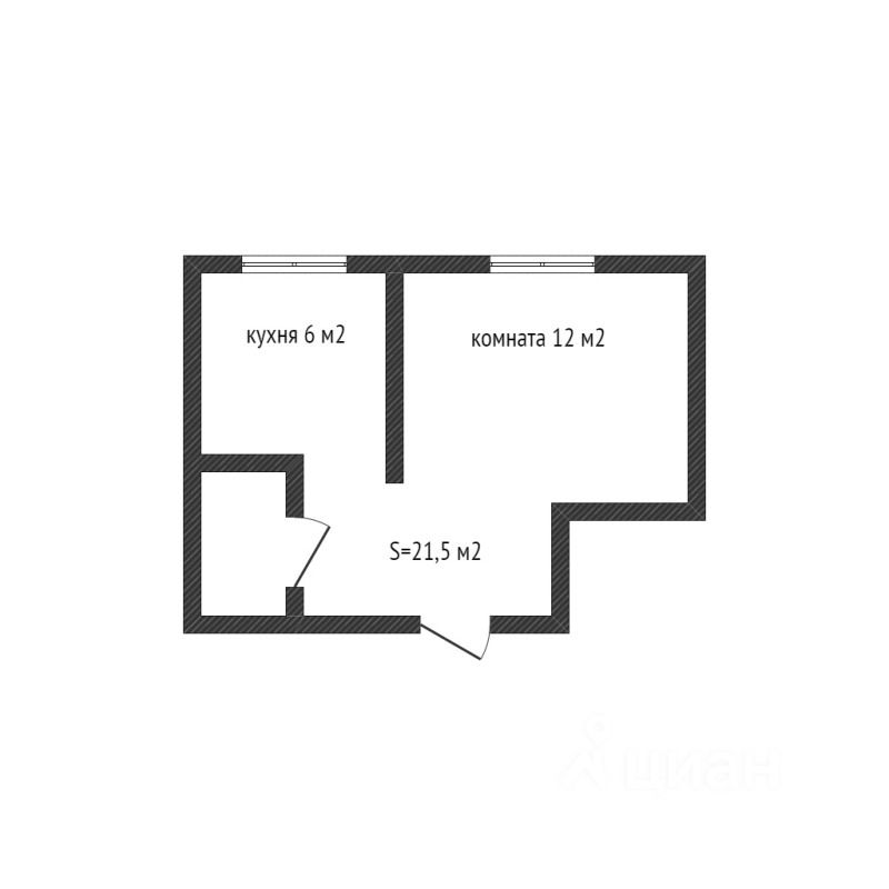 Планировка этой квартиры по данным Циан