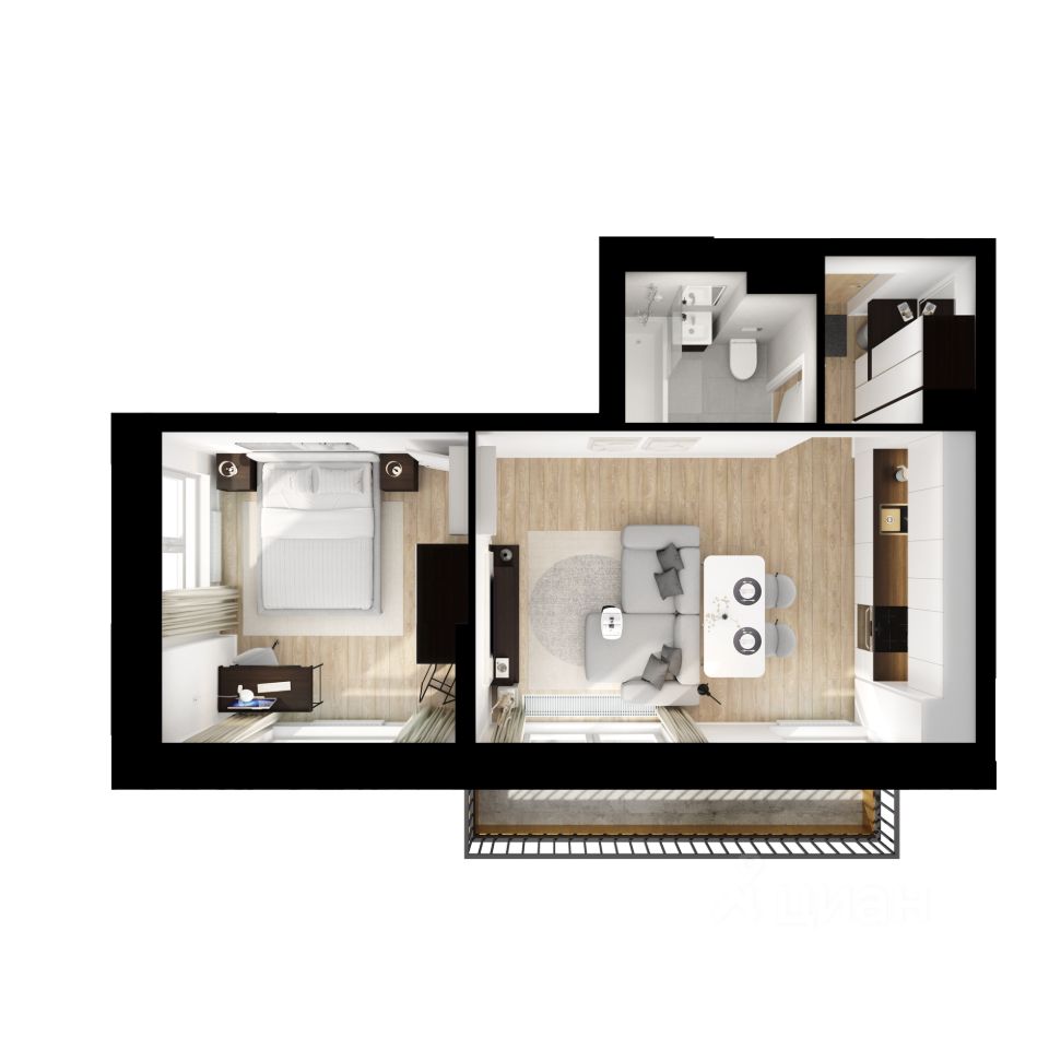 1-комн.кв., 41,6 м², 5/24 этаж