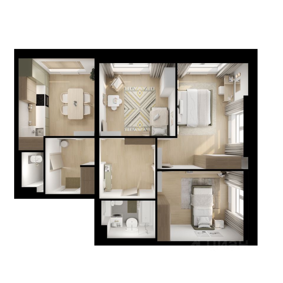 3-комн.кв., 72,4 м², 4/25 этаж