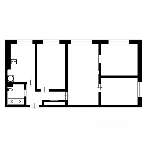 Планировка этой квартиры по данным Циан
