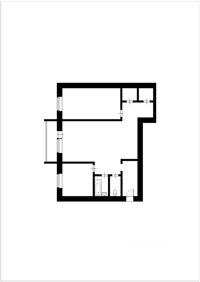 Планировка этой квартиры по данным Циан