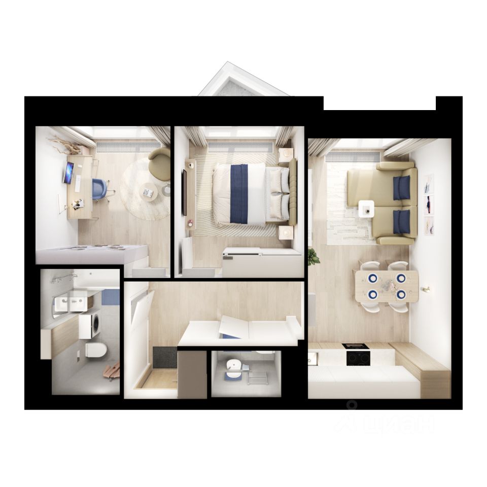 2-комн.кв., 50,3 м², 8/31 этаж