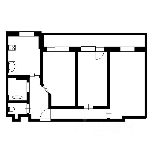 Планировка этой квартиры по данным Циан