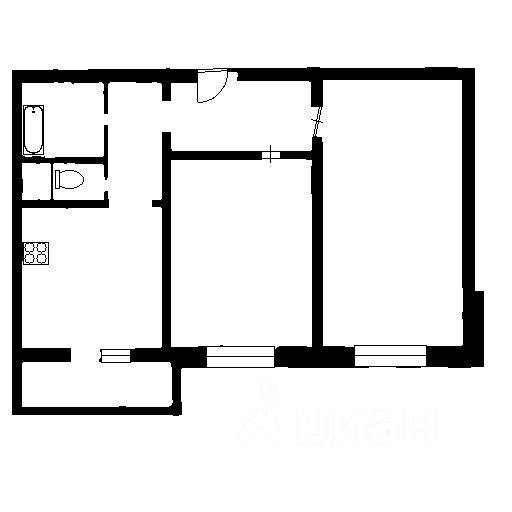 Планировка этой квартиры по данным Циан