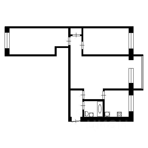 Планировка этой квартиры по данным Циан