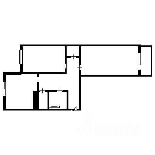 Планировка этой квартиры по данным Циан
