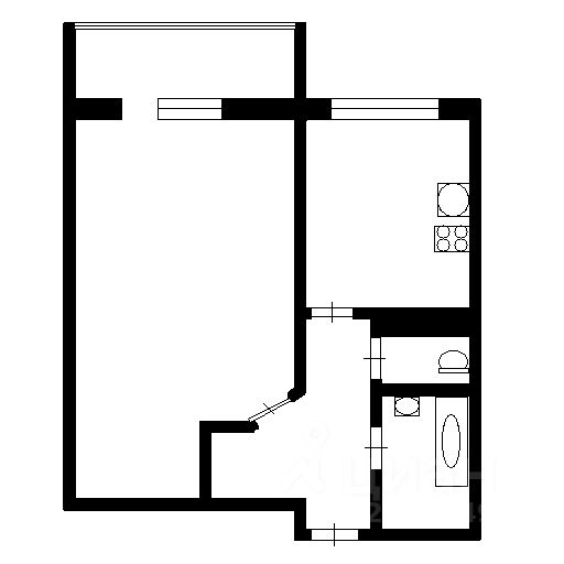 Планировка этой квартиры по данным Циан
