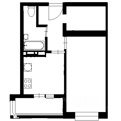 Планировка этой квартиры по данным Циан