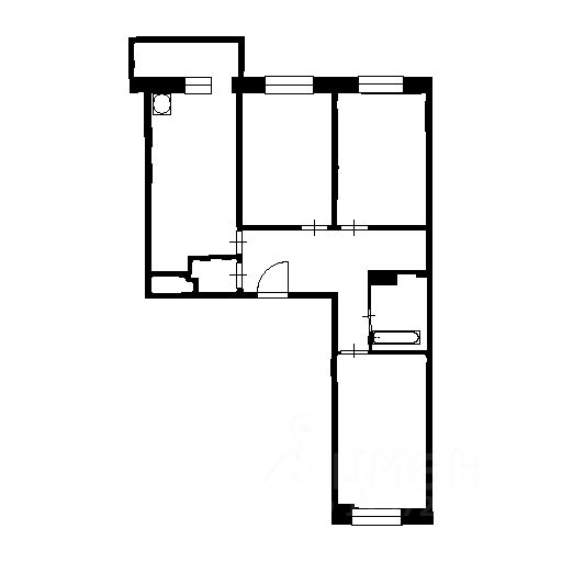 Планировка этой квартиры по данным Циан