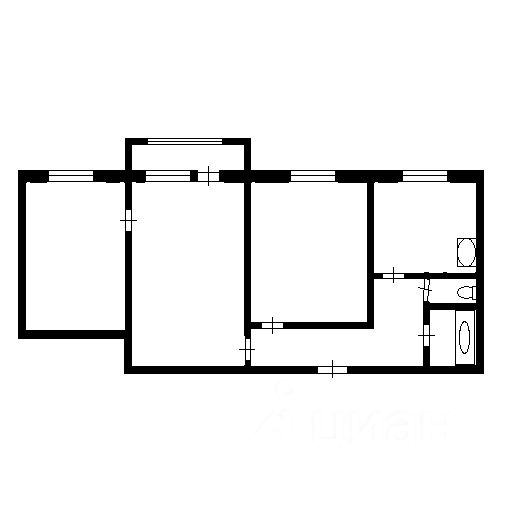Планировка этой квартиры по данным Циан